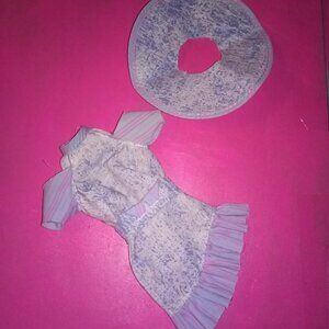 Barbie Doll Jeans Blue Ruffle Dress & Hat #1688